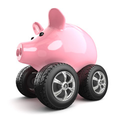 Piggy bank drives to work - 60434155