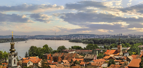 Panoramic View From Gardos Lookout in Zemun on River Danube Town