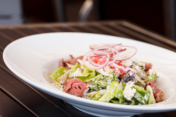 salad with beef