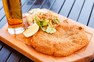 Schnitzel with salad