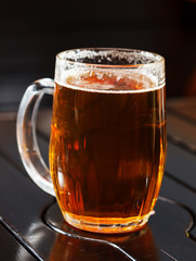 glass of fresh lager beer