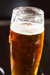 glass of fresh lager beer