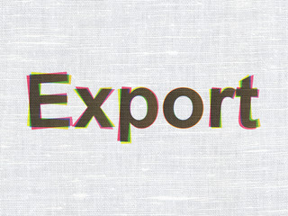 Business concept: Export on fabric texture background