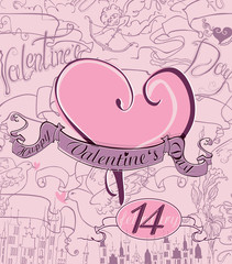 Beautiful card with a big heart. Happy Valentine's Day.