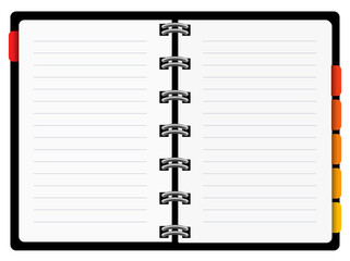 Agenda aufgeschlagen mit Textfreiraum