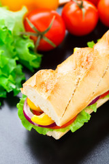 Vegetarian baguette sandwich