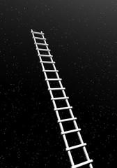 Ladder to success - 3D render