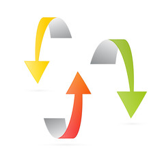 Yellow, Orange and Green 3d Vector Arrows