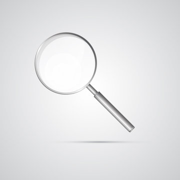 Magnifying Glass Isolated on Grey Background