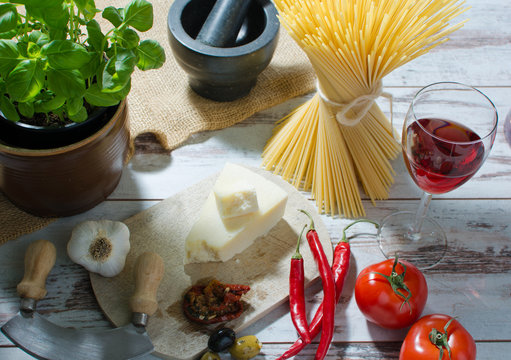 Zutaten für italienische Pasta