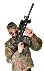 Fototapeta premium Soldier with rifle