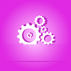 Gears. Paper sticker. Vector illustration.