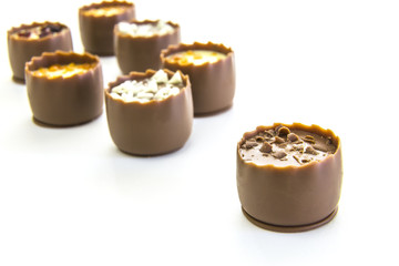 cream filled pralines of milk chocolate