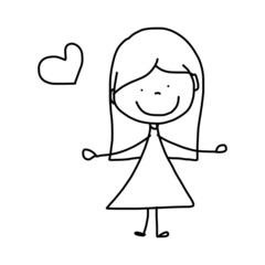 cartoon hand-drawn love