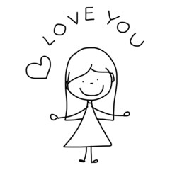 cartoon hand-drawn love
