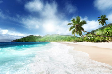 beach at Mahe island, Seychelles