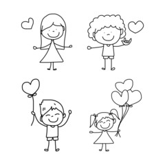 cartoon hand-drawn love