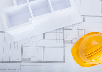 House Model On Blueprint