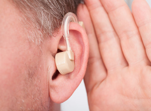 Person Wearing Hearing Aid