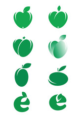 Eco logos. Different green icons. vector