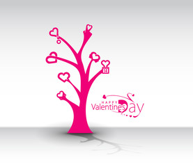 Valentine Day Heart Tree Design.