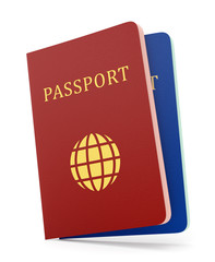 Two passports isolaed on white
