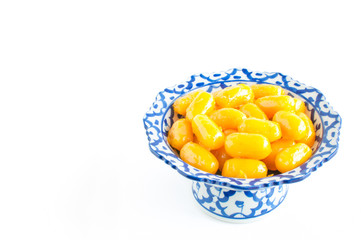 Kanom med Kanoon on white background