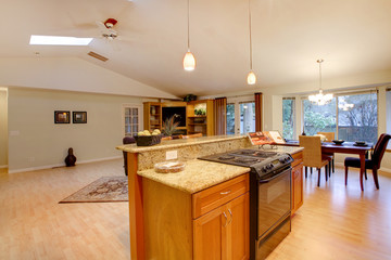 Furnished bright kitchen room. Dining area