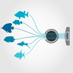 Obraz premium Fish a guitar