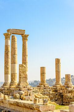 Temple of Hercules on the Citadel Mountain in Amman, Jordan