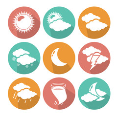Flat design weather icons
