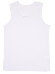 Sleeveless unisex shirt isolated on white