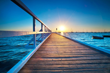 Blue Pier Sunrise