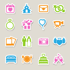 Wedding icons set.