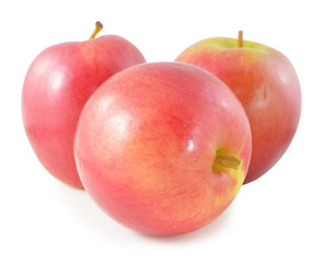 Fresh red apple on a white background