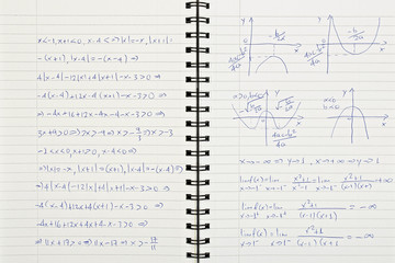 maths notebook - obrazy, fototapety, plakaty