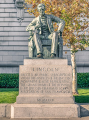 Statue of Abraham Lincoln at Civic Center Plaza and City Hall of