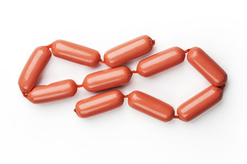 Fresh sausages isolated on white