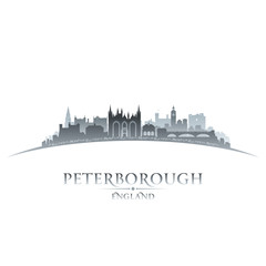 Fototapeta premium Peterborough England city skyline silhouette white background