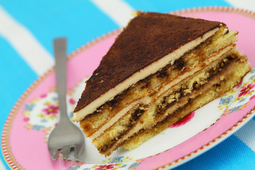Tiramisu cake, close up