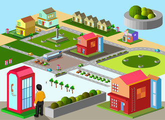 several building isometric. very detail isometric vector