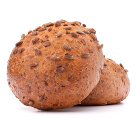 Two hamburger bun or roll with sesame seeds  cutout