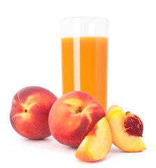 Peach fruit juice in glass