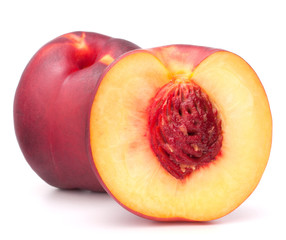 Nectarine fruit isolated on white background cutout