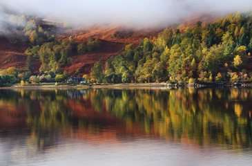 Fototapeta premium Autumn colours in Highlands, Scotland, Europe