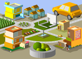 several building isometric. very detail isometric vector