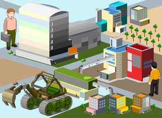 several building isometric. very detail isometric vector
