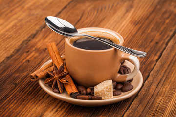 cup of coffee and beans