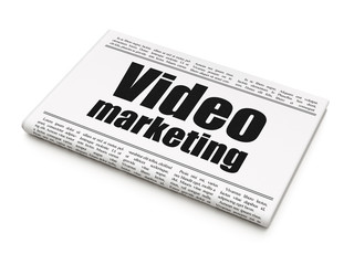 Business concept: newspaper headline Video Marketing