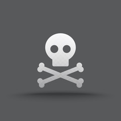 Vector of transparent skull and crossbones icon